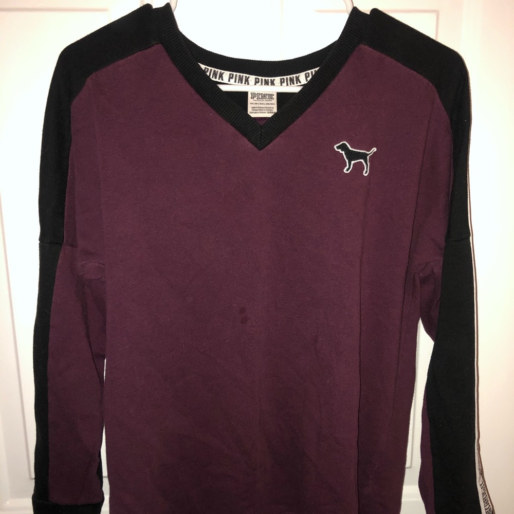 Pink Victoria Secret crewneck burgundy pullover
